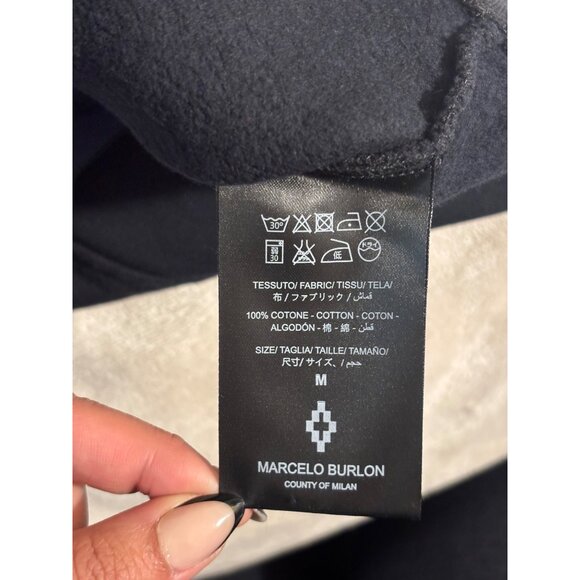 Marcelo Burlon County Of Milan Black Sweatshirt With Graphic Feather Detail - Picture 5 of 7